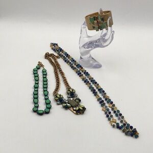 Blue and green Ralph Lauren, J. Crew, Lia Sophia assorted jewelry
